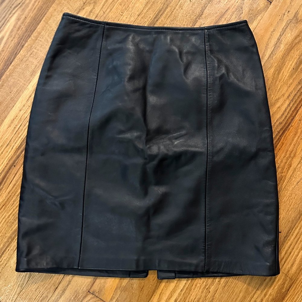 Croft & Barrow Lambskin Leather Skirt Flaw pictured sz 12